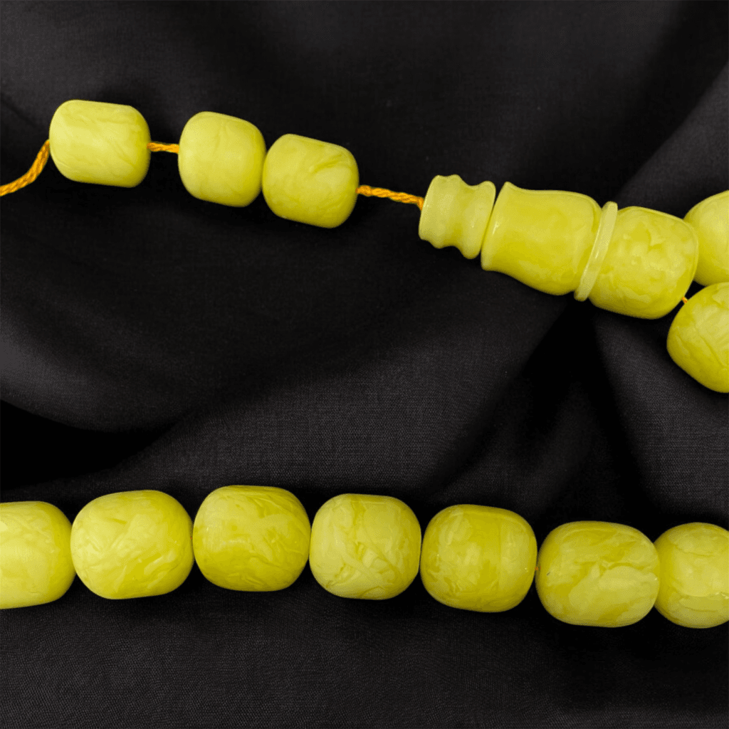 Amber prayer beads – handcrafted Islamic tasbih made from natural amber