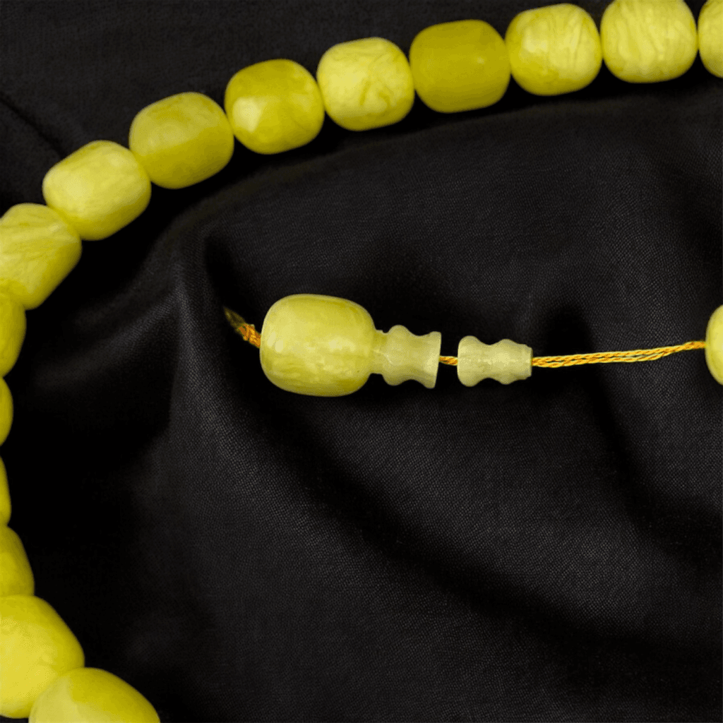 Amber prayer beads – handcrafted Islamic tasbih made from natural amber